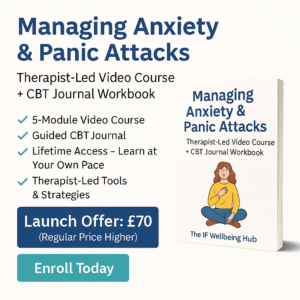 Therapist Led Video Course CBT Journalbook The If Wellbeing Hub Managing Anxiety and Panic attack